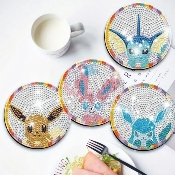 NWT Pokemon | 8Pcs Diamond Painting Coasters - Picture 2 of 7